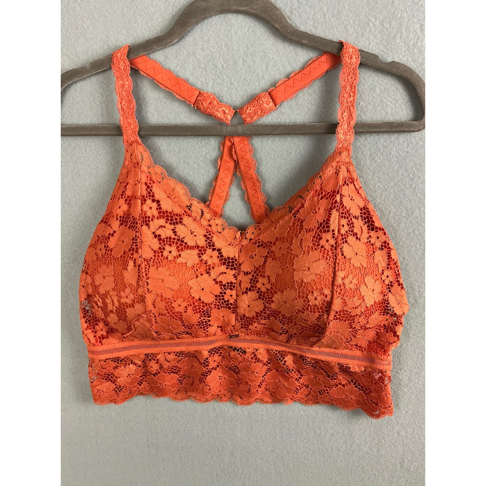 Jadyk Bra Women's 1X Lace Bralette Criss Cross Back Lined Floral